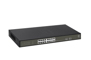 LevelOne Hilbert 18-Port Gigabit PoE Smart Lite Switch, 16 PoE Outputs, 2 x Gigabit SFP, 802.3at/af PoE, 230W PoE Power Budget