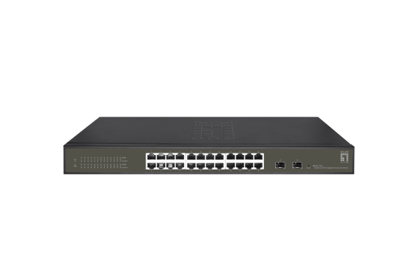 LevelOne Hilbert 26-Port Gigabit Smart Lite Switch, 24 x Gigabit RJ45, 2 x Gigabit SFP