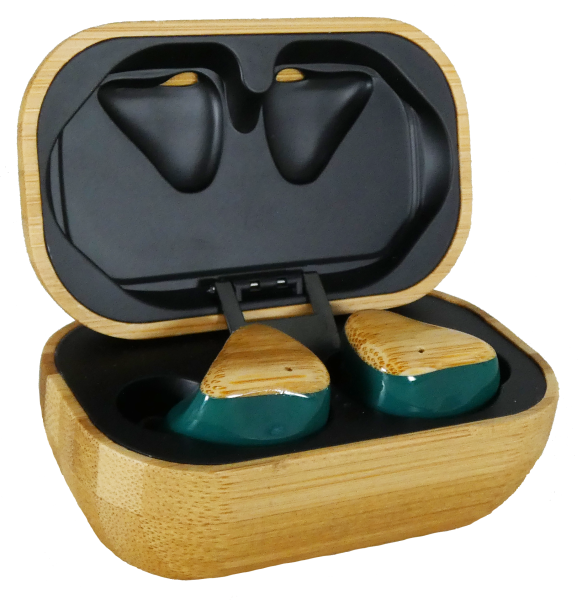 Accuratus Bamboo Wood Earbuds 8763 - Premium Real Wood & Wheat Grass Rechargeable Bluetooth Earbuds. Supplied by Hypertec