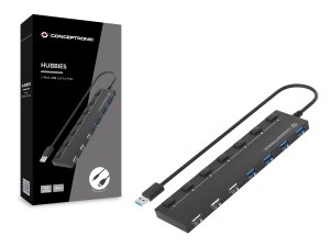 Conceptronic HUBBIES09B interface hub USB Type-A 5000 Mbit/s Black