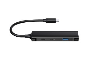 Conceptronic HUBBIES 4-Port USB 3.0 Hub, 2 USB-C & 2 USB-A ports, aluminum case, USB-C connector