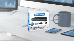 Hypertec ProDockEssential 4K - Universal USB-C Dock with HDMI VGA and DisplayPort