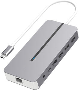 Hypertec ProDockMac - Universal USB-C Dock for Apple MacBook Extended Display with Dual HDMI Gigabit Ethernet 2 X USB A 100W Power Delivery.