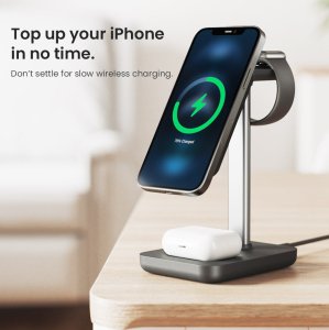 3 in 1 Wireless Charging Station, Black