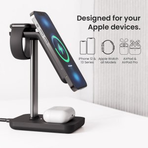 3 in 1 Wireless Charging Station, Black