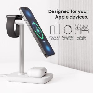 3 in 1 Wireless Charging Station, White