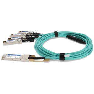 Juniper Networks JNP-100G-AOCBO-15M Compatible TAA Compliant 100GBase-AOC QSFP28 to 4xSFP28 Active Optical Cable (850nm, MMF, 15m)