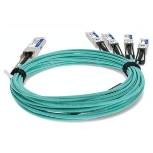 AddOn Networks JNP-100G-AOCBO-3M-AO InfiniBand/fibre optic cable QSFP28 4 x QSFP28 Aqua colour, Silver