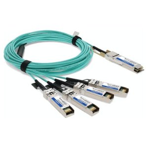 AddOn Networks JNP-100G-AOCBO-3M-AO InfiniBand/fibre optic cable QSFP28 4 x QSFP28 Aqua colour, Silver