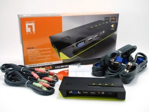 LevelOne 4-Port USB VGA KVM Switch, audio support