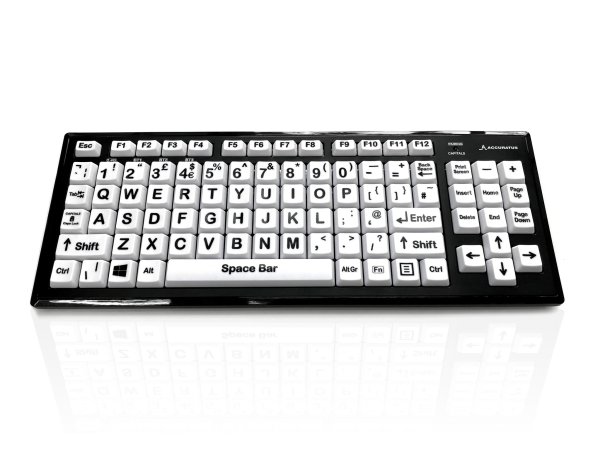 Accuratus KYB-M2BLK-UCUHBT keyboard Home RF Wireless + Bluetooth QWERTY UK English Black, White