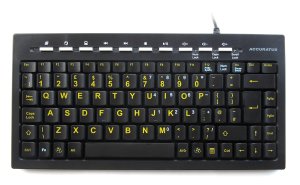 Accuratus miniHIVIS keyboard Home USB QWERTY English Black