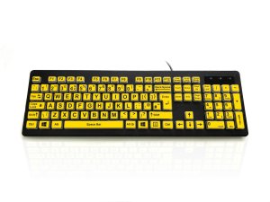 Accuratus KYB-RAINBOW2-VIS keyboard Home USB QWERTY UK English Black, Yellow