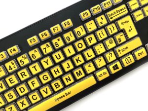 Accuratus KYB-RAINBOW2-VIS keyboard Home USB QWERTY UK English Black, Yellow