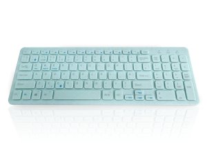 Accuratus Image ECO Wheat Keyboard - Wireless Bluetooth 5.1 & RF 2.4Ghz Wheat Grass Polymer Keyboard - Duck Egg Blue. Suitable for use with MAC Android and Windows. Requires 2 x AAA batteries - not included.
