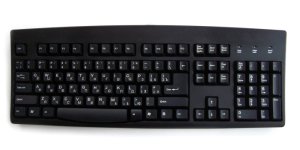 Accuratus KYBAC260-USBBLKCYHY, Russian/Cyrillic language USB full size keyboard in black.