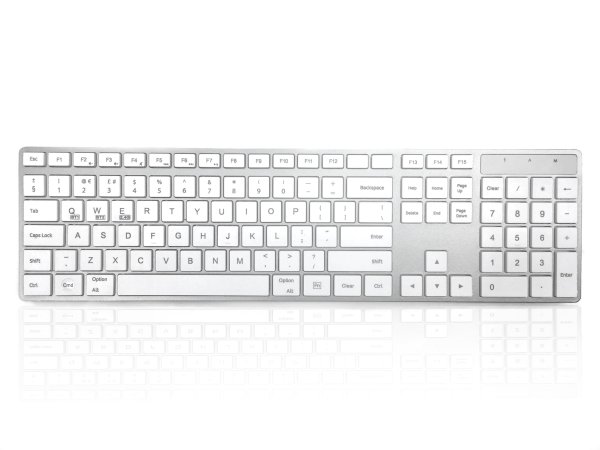 Accuratus KYBAC301-BTMACHO keyboard Universal RF Wireless + Bluetooth QWERTY Dutch Silver, White