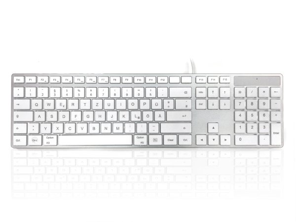 Accuratus KYBAC301-UCMACGR keyboard Universal USB QWERTZ German Silver