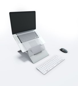 The Lite by Hypertec INT Edition is a lightweight (just 280g) low angle laptop stand high elevation adjustable laptop stand specifically designed for devices with a restricted opening angle / internal hinge such as the MacBook and MacBook Pro providing a