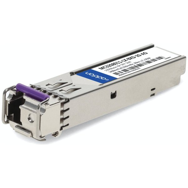 1000Base-BX SFP Transceiver, SMF, 1490nmTx/1310nmRx, 20km, LC, DOM