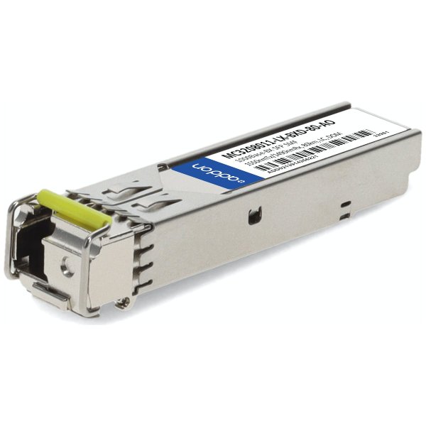 1000Base-BX SFP Transceiver, SMF, 1550nmTx/1490nmRx, 80km, LC, DOM