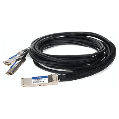 200GBase-CU QSFP56 to 2xQSFP56, Passive Twinax, 1m, LSZH