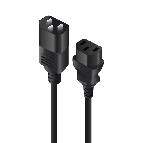 0.5m IEC C13 to IEC C14 Computer Power Extension Cord - Male to Female