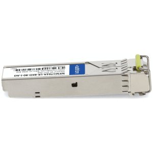 10GBase-BX SFP+ Transceiver, SMF, 1550nmTx/1490nmRx, 80km, LC, DOM, -40 to 85C