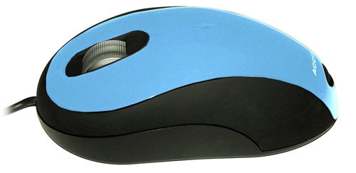 Accuratus Image mouse, 3 button mouse with extra wide scroller illuminated in blue. USB connected and a optical 800Dpi sensor it is suitable for both left and right handed users. Available in a variety of colours this is the Light Blue option.
