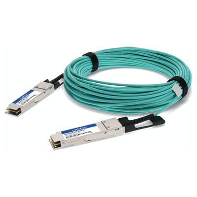 AddOn Networks PAN-QSFP-AOC-20M-AO InfiniBand/fibre optic cable QSFP+ Aqua colour, Silver