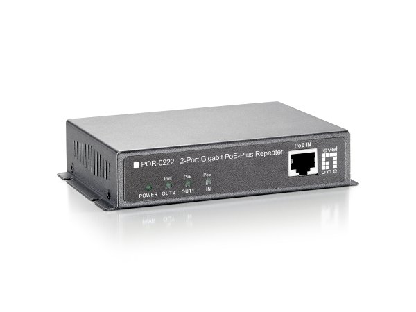 LevelOne Gigabit PoE Repeater, Cascadable, 2 PoE Outputs