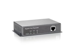 LevelOne POR-0321 2-Port Gigabit PoE Repeater 802.3af/at/bt - High Power PoE compliant to simplify deployment and installation; Multiple PoE repeaters can be deployed by daisy chain to extend range; Forwards Power over Ethernet (PoE) to remote device; For