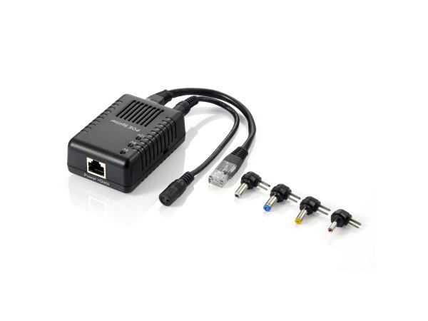 LevelOne Fast Ethernet PoE Splitter, 802.3af PoE, 5-12V DC Output