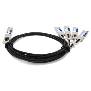 MSA and TAA Compliant 400GBase-CU QSFP-DD 400G to 4xQSFP56 100G PAM-4 Direct Attach Cable (Passive Twinax, 2.5m)