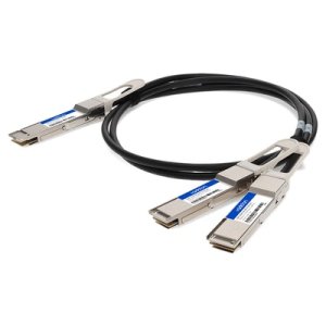 Compatible TAA Compliant 200GBase-CU QSFP-DD 200G to 2xQSFP28 100G NRZ Direct Attach Cable (Passive Twinax, 1m)