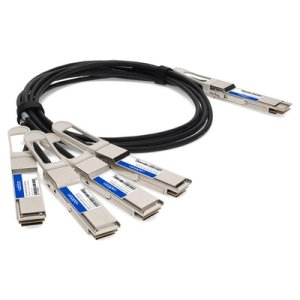 Compatible TAA Compliant 200GBase-CU QSFP-DD 200G to 4xQSFP28 50G NRZ Direct Attach Cable (Passive Twinax, 1m)