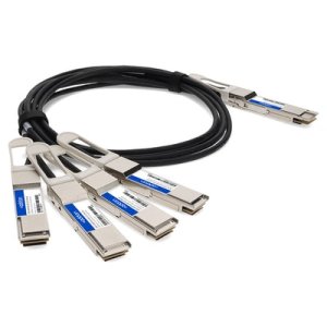 Compatible TAA Compliant 200GBase-CU QSFP-DD 200G to 4xQSFP28 50G NRZ Direct Attach Cable (Passive Twinax, 2.5m)