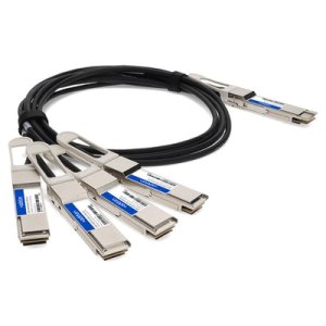 Compatible TAA Compliant 200GBase-CU QSFP-DD 200G to 4xQSFP28 50G NRZ Direct Attach Cable (Passive Twinax, 2m)