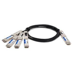 Compatible TAA Compliant 400GBase-CU QSFP-DD 400G to 4xQSFP56 100G PAM-4 Direct Attach Cable (Passive Twinax, 2m)