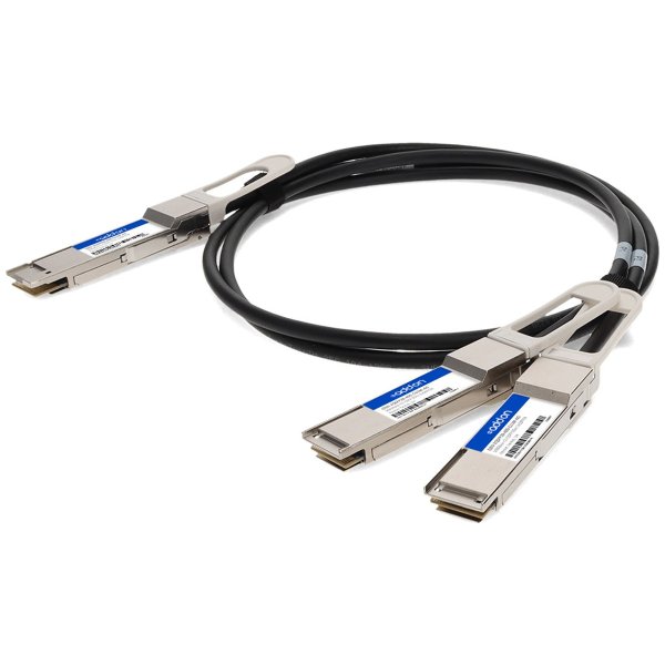 AddOn Networks QDD2QSFP28400CU1M-AO InfiniBand/fibre optic cable 1 m QSFP-DD 2x QSFP28 Black, Metallic