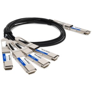 Cisco QDD-4QSFP28-400-CU1M Compatible TAA Compliant 200GBase-CU QSFP-DD 200G to 4xQSFP28 50G NRZ Direct Attach Cable (Passive Twinax, 1m)