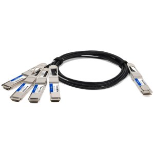 Cisco QDD-4QSFP28-400-CU1M Compatible TAA Compliant 200GBase-CU QSFP-DD 200G to 4xQSFP28 50G NRZ Direct Attach Cable (Passive Twinax, 1m)