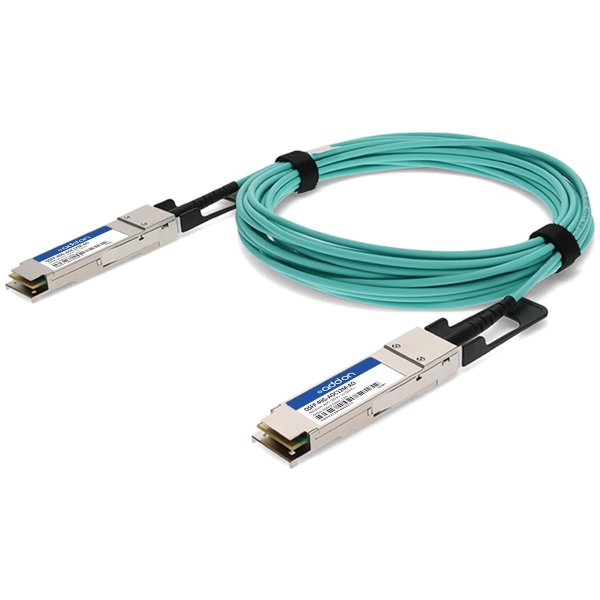 MSA and TAA Compliant 40GBase-AOC QSFP Transceiver (Active Optical Cable, 12m, DOM)