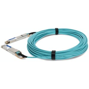 MSA and TAA Compliant 400GBase-AOC QSFP-DD to QSFP-DD Active Optical Cable (850nm, MMF, 30m)