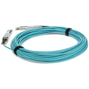 MSA and TAA Compliant 400GBase-AOC QSFP-DD to QSFP-DD Active Optical Cable (850nm, MMF, 30m)