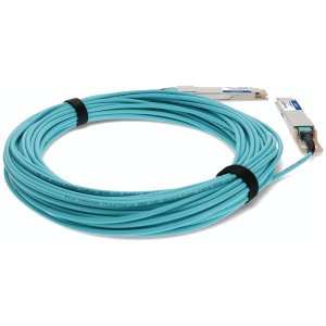 MSA and TAA Compliant 400GBase-AOC QSFP-DD to QSFP-DD Active Optical Cable (850nm, MMF, 30m)