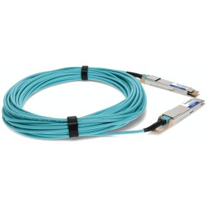 MSA and TAA Compliant 400GBase-AOC QSFP-DD to QSFP-DD Active Optical Cable (850nm, MMF, 30m)