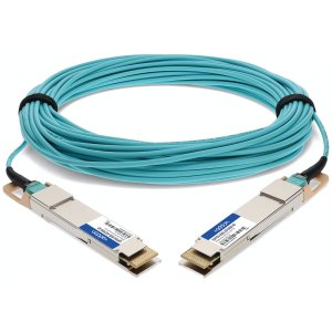 MSA and TAA Compliant 400GBase-AOC QSFP-DD to QSFP-DD Active Optical Cable (850nm, MMF, 30m)