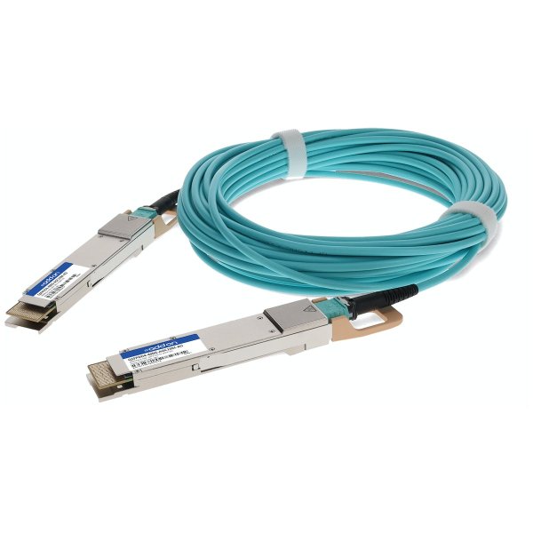 MSA and TAA Compliant 400GBase-AOC QSFP-DD to QSFP-DD Active Optical Cable (850nm, MMF, 10m)