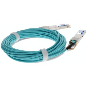 MSA and TAA Compliant 400GBase-AOC QSFP-DD to QSFP-DD Active Optical Cable (850nm, MMF, 10m)